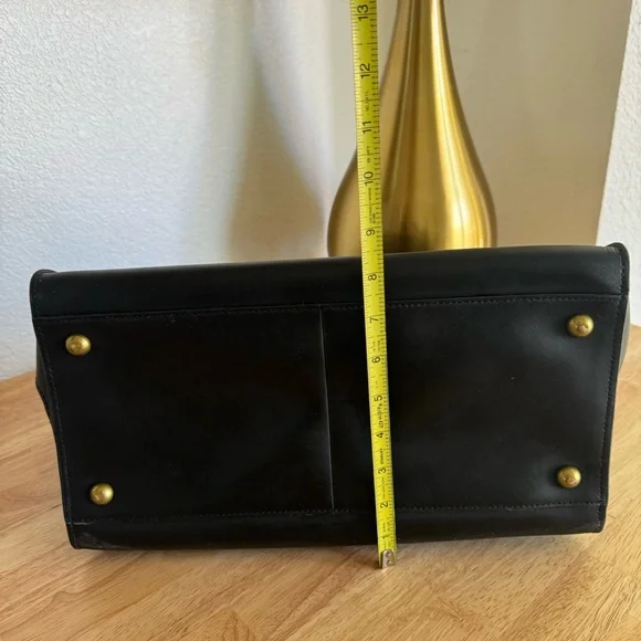 ZAC Zac Posen Leather Medium Black Satchel Bag